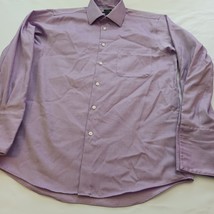 Pronto Uomo Purple Button Up Long Sleeve Casual Dress Shirt - Men&#39;s Size 16 - €10,14 EUR