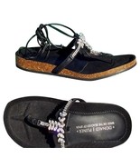 Donald Pliner Couture Rhinestone Leather Shoe New Flex Cork Gel Sole San... - $128.56 CAD