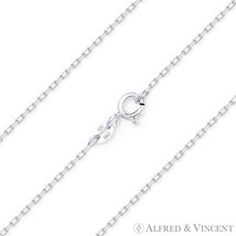 1.2mm D-Cut Anchor Cable Link 925 Italy Sterling Silver &amp; Rhodium Chain Necklace - £10.92 GBP+