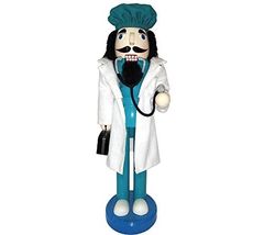 Medical Doctor with Stethoscope Wooden Christmas Nutcracker 14 Inch Deco... - $49.48