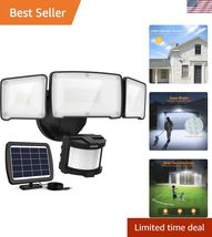 Adjustable Solar Security Light with Motion Detection - 1600LM Brightnes... - $73.42