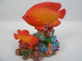 Orange Tropical Fish Swimming in Colorful Coral Resin - $10.40