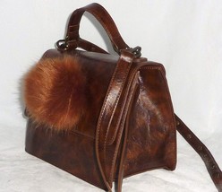 NEW Muche et Muchette Eleanor Faux Leather With Pom Brown Crosssbody Sat... - $54.45