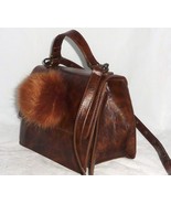 NEW Muche et Muchette Eleanor Faux Leather With Pom Brown Crosssbody Sat... - $54.45