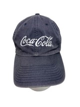 Coca Cola Brand Ball Cap Atlanta  Embroidered Blue Canvas Adjustable Hat - £7.94 GBP