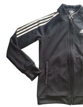 Adidas Full Zip Track Jacket Black White 3-Stripe Womens Size S NWT image 2