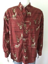 COLUMBIA River Lodge Long Sleeve Deer Graphic Button Up Shirt (Size L) - $19.95