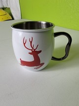 Better Homes And Gardens Stainless Steel Christmas Reindeer Cup Mug Deer Elk - £22.34 GBP