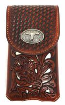 Texas West Men&#39;s Cowboy Medium Leather Longhorn Smartphone Holder Holste... - $27.71