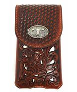 Texas West Men&#39;s Cowboy Medium Leather Longhorn Smartphone Holder Holste... - £21.78 GBP