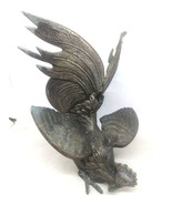 Antique Collectible Bronze Brass Fighting Rooster Cockerel Statue Figuri... - $64.14