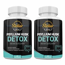 2 Bottles Psyllium Husk Detox by My Stellar Lifestyle - 60 Capsules x2 - £41.99 GBP