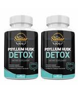 2 Bottles Psyllium Husk Detox by My Stellar Lifestyle - 60 Capsules x2 - $73.72 CAD