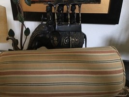 RALPH LAUREN COCO PALM BOLSTER 8&quot;x18&quot; BOLSTER PILLOW  STRIPED NWT LAST O... - $89.09