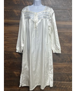 Passport Granny Long Gown XL Ivory 3/4 Sleeve Luxury Soft Floral Lace Em... - $22.79