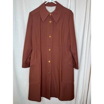 1970s Rust Brown Minimalist New England Academic Dagger Old Money Trench... - $55.00