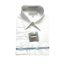 Daniel Ellissa Men&#39;s White Dress Shirt Convertible Cuffs Pocket Sizes 14... - $29.99