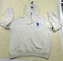 U.S. Polo Assn. Spell Out Gray Hoodie With Blue Pony Logo Embroidery Lar... - $15.90 CAD