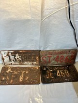 Vtg Oklahoma License Plates Lot Rusty Dusty 1962 1966 1967 Decor - $39.60