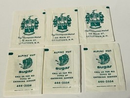 Sugar Packet Advertising Ad LOT antique vtg Thompson Hotel New Hampshire Hut LA4 - £13.97 GBP