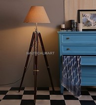 NauticalMart Royal Designer Natural Wood Tripod Floor Lamp - Home Decor - £156.48 GBP