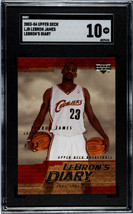 LeBron James 2003-04 Upper Deck Diary Rookie Card (RC) #LJ8- SGC Graded 10 Gem M - £86.46 GBP
