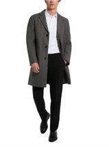 Kenneth Cole Mens Overcoat Gray Herringbone Pockets Fully-Lined Notched ... - $119.99