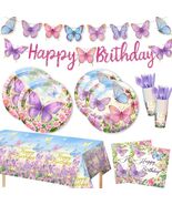 Daidle Unicorn Birthday Party Supplies Kit Banner Tableware for 24 Guests - $345.33 MXN