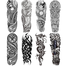 Totem Fake Tattoos Sleeve for Men Women, Full Arm Tribal Polynesian Temporary Ta - £15.36 GBP