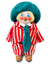 Vintage 1960&#39;s Hobo Clown Annalee Style Handcrafted Painted Christmas Suit Doll - £23.59 GBP