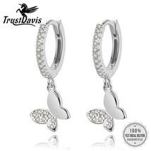 TrustDavis Butterfly 925 Silver Earrings Small Clip On Earring Birthday Gift  Fo - £16.79 GBP
