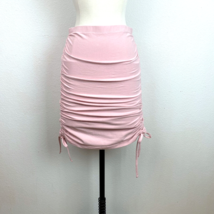 Forever 21 Pink Knit Skirt Womens Large Adjustable Gathered Sides Elastic Waist - £14.03 GBP