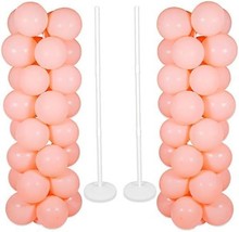 2 Sets Thicken Adjustable Balloon Column Stand Kit Base and Pole Balloon Tower D - £27.29 GBP