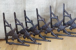 6 Cast Iron Antique Style BIRD Brackets Corbels Garden Braces Shelf Brac... - $44.99