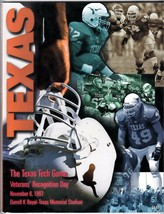 November 8, 1997 TEXAS LONGHORNS vs. TEXAS TECH Football Game Program - $17.99