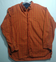 Tommy Hilfiger Mens XL Shirt Orange Plaid Long Sleeves Button Down - £17.57 GBP