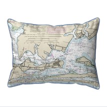 Betsy Drake Orange Beach, AL Nautical Map Small Corded Indoor Outdoor Pillow - £39.56 GBP