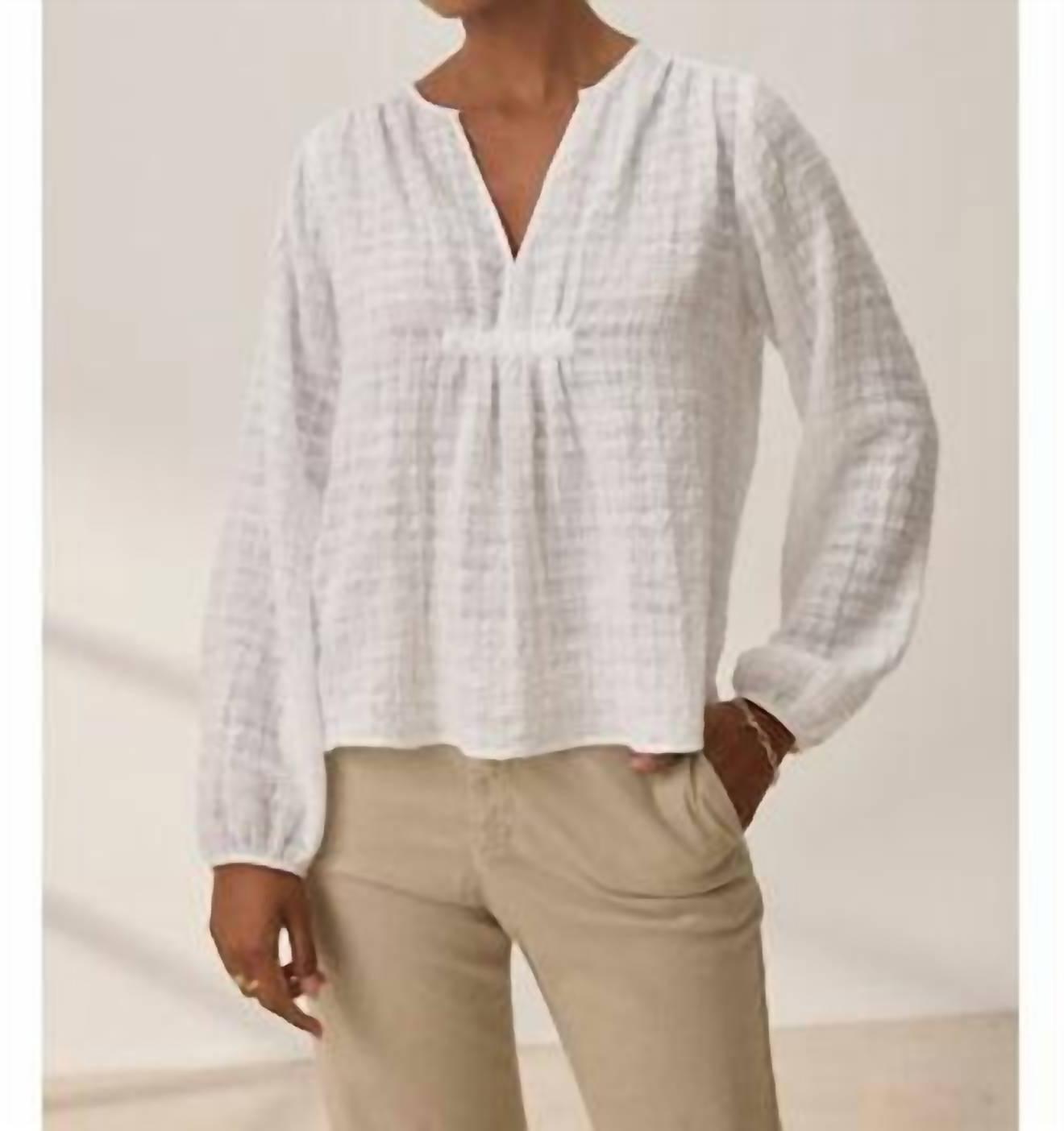 Velvet By Graham &amp; Spencer Kora Textured Cotton Gauze Top Size L - $106.92