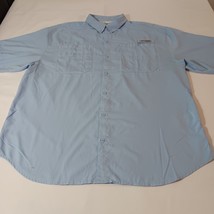 Columbia Men&#39;s Blue Shirt PFG FM7266 Vented Fishing Short Sleeve XL Ches... - $20.78