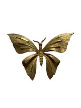 Vintage Signed B.S.K. Butterfly Brooch Gold Tone - £6.57 GBP