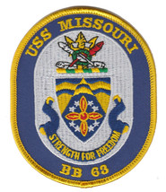 4&quot; Navy Uss Missouri BB-63 Battleship Strength For Freedom Embroidered Patch - £23.76 GBP