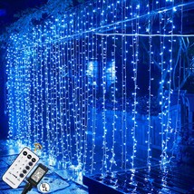 304 Led Curtain String Lights, 9.8 X 9.8 Ft, 8 Modes Plug In Fairy String Light  - £34.93 GBP