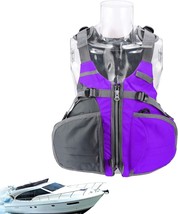 Mesh Vest Fly Fishing Mesh Vest Adjustable Mutil-Pocket Fit For All Size PURPLE - £22.15 GBP