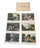 Set 6 Original Currier &amp; Ives American Homestead Season Lithograph Unframed - £75.17 GBP