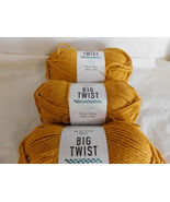 Big Twist Living Mustard lot of 3 Dye Lot 199314 - $24.49