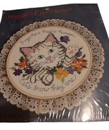 VTG 1980s Cross Stitch Kit “Cats Are Human” Funny Cat DIY Embroidery New - $272.54 MXN