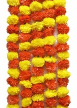 Artificial Fluffy Flower Garlands Marigold Genda Phool Toran Diwali Decoration - £14.38 GBP