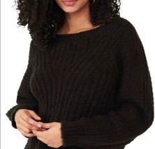 LARGE Free People Carter Pullover Sweater Black LG BNWTS - $761.32 MXN