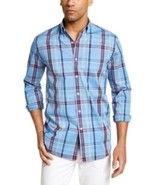 MSRP $55 Club Room Men&#39;s Plaid Shirt Navy Size XXL - $711.38 MXN