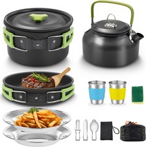 16Pcs Camping Cookware, Backpacking Compact Camping Cooking Set, Outdoor Cooking - £41.07 GBP